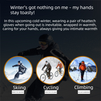 Black Winter Thermal Touchscreen Gloves  - Outdoor Cycling Skiing Driving Windproof Full Finger Warm Gloves-Dual-Touchscreen Design, Fleece-Lined for Warmth