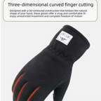 Black Winter Thermal Touchscreen Gloves  - Outdoor Cycling Skiing Driving Windproof Full Finger Warm Gloves-Dual-Touchscreen Design, Fleece-Lined for Warmth
