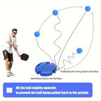 Pickleball Trainer Rebound Practice Set with Green Tethered Ball and Blue Fillable Base -Solo Training Aid for Beginners and Advanced Players Solo Practice and Skill Development
