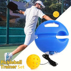 Pickleball Trainer Rebound Practice Set with Blue Tethered Ball and Blue Fillable Base -Solo Training Aid for Beginners and Advanced Players Solo Practice and Skill Development