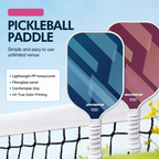 1 pcs Dreamy Blue Fiberglass Pickleball Paddle Lightweight PP Honeycomb Core Training Racket for Beginners and Recreational Play with Cushioned Grip