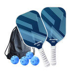 2 pcs Dreamy Purple Fiberglass Pickleball Paddle Racket Set（2 Rackets + 4 Balls + Bag） Lightweight PP Honeycomb Core Training Racket for Beginners and Recreational Play with Cushioned Grip