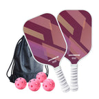 2 pcs Dreamy Blue Fiberglass Pickleball Paddle Racket Set（2 Rackets + 4 Balls + Bag） Lightweight PP Honeycomb Core Training Racket for Beginners and Recreational Play with Cushioned Grip