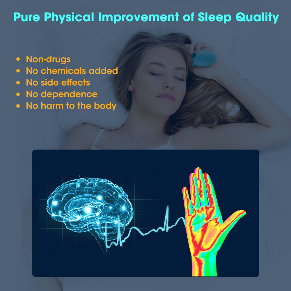Green Portable EMS Pulse Sleep Aid Device - 15 Adjustable Levels, Dual Mode Handheld Relaxation Tool for Stress Relief and Better Sleep Quality