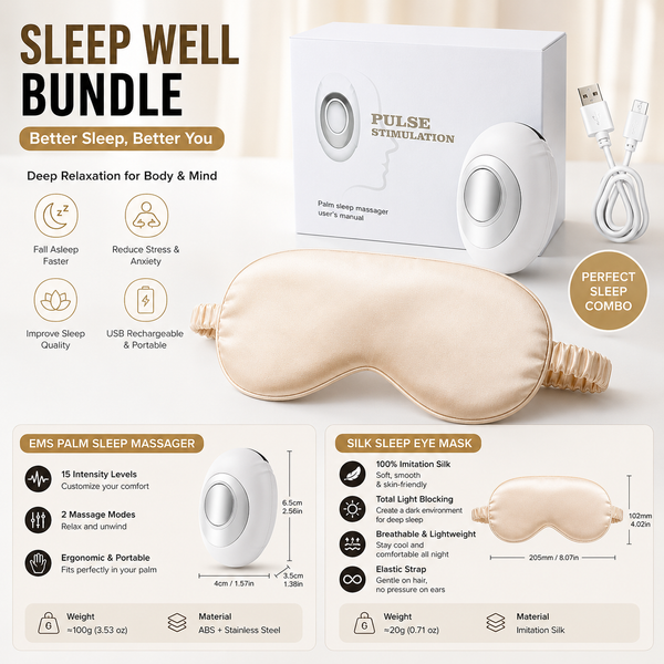 Winter Sleep Aid Bundle - White Handheld EMS Pulse Device