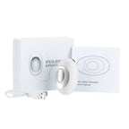 Winter Sleep Aid Bundle - White Handheld EMS Pulse Device with 15 Levels and Champagne gold Imitation Silk Eye Mask for Relaxation, Travel, and Night Rest