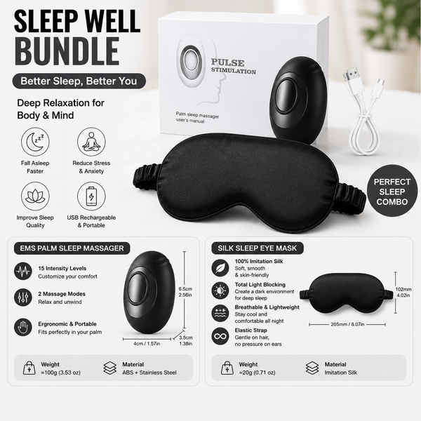 Winter Sleep Aid Bundle - Black Handheld EMS Pulse Device