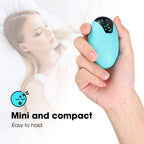 Winter Sleep Aid Bundle - Black Handheld EMS Pulse Device with 15 Levels and Black Imitation Silk Eye Mask for Relaxation, Travel, and Night Rest