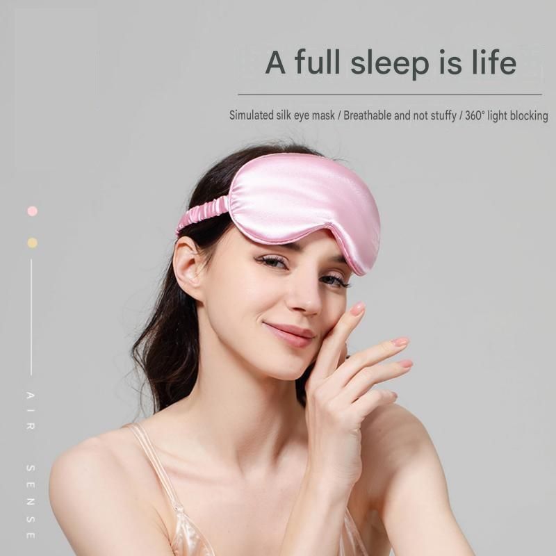 Winter Sleep Aid Bundle - Black Handheld EMS Pulse Device with 15 Levels and Black Imitation Silk Eye Mask for Relaxation, Travel, and Night Rest