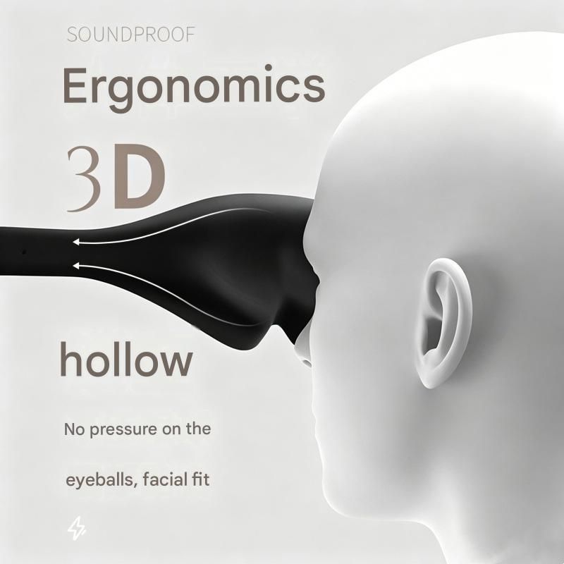 Grey 3D Contoured Sleep Mask with Integrated Earplugs - Zero Pressure Eye Cover, Light Blocking, Noise Reduction, Breathable Milk Silk for Travel and Nap