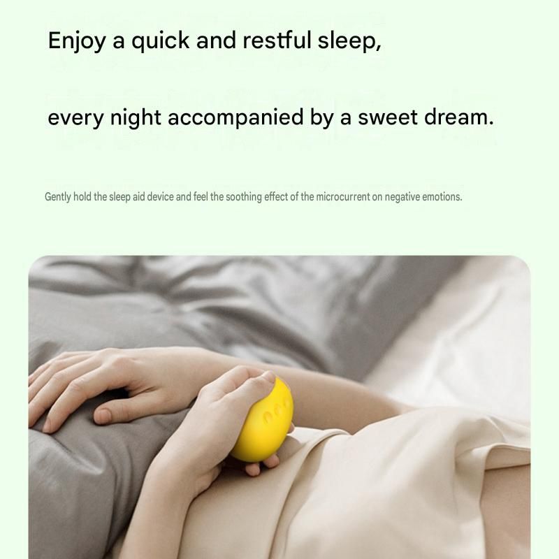 Sleep Aid Combo Set - Green Portable Microcurrent Handheld Device and Grey 3D Zero Pressure Eye Mask with Earplugs, USB Rechargeable  Relaxation Tool for Travel and Home Use