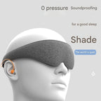 Sleep Aid Combo Set - Blue Portable Microcurrent Handheld Device and Grey 3D Zero Pressure Eye Mask with Earplugs, USB Rechargeable  Relaxation Tool for Travel and Home Use