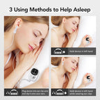 White Handheld CES Sleep Aid Device with Ear Clip - Dual Mode Microcurrent Relaxation, 3 Intensity Levels, USB Rechargeable, Portable Insomnia Relief for Home and Travel