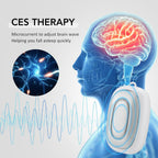White Handheld CES Sleep Aid Device with Ear Clip - Dual Mode Microcurrent Relaxation, 3 Intensity Levels, USB Rechargeable, Portable Insomnia Relief for Home and Travel