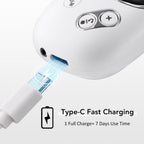 White Handheld CES Sleep Aid Device with Ear Clip - Dual Mode Microcurrent Relaxation, 3 Intensity Levels, USB Rechargeable, Portable Insomnia Relief for Home and Travel