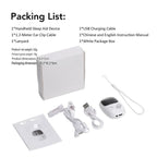 White Handheld CES Sleep Aid Device with Ear Clip - Dual Mode Microcurrent Relaxation, 3 Intensity Levels, USB Rechargeable, Portable Insomnia Relief for Home and Travel