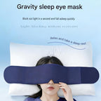 Blue Weighted Sleep Mask - Double-Sided Cooling and Warm Fabric, Micro-Bead Pressure Design, 72cm Adjustable Wrap, Light Blocking Eye Cover for Travel and Home Use