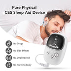 Home and Travel Sleep Aid Bundle - White Dual Mode CES Microcurrent Sleep Aid  Device and Blue Gravity Eye Mask, USB Rechargeable Handheld and Ear Clip Unit, 72cm Light Blocking Polyester Cover for Deep Rest and Travel