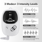 Home and Travel Sleep Aid Bundle - White Dual Mode CES Microcurrent Sleep Aid  Device and Grey Gravity Eye Mask, USB Rechargeable Handheld and Ear Clip Unit, 72cm Light Blocking Polyester Cover for Deep Rest and Travel