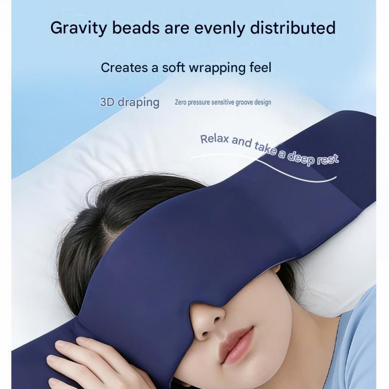 Home and Travel Sleep Aid Bundle - White Dual Mode CES Microcurrent Sleep Aid  Device and Grey Gravity Eye Mask, USB Rechargeable Handheld and Ear Clip Unit, 72cm Light Blocking Polyester Cover for Deep Rest and Travel
