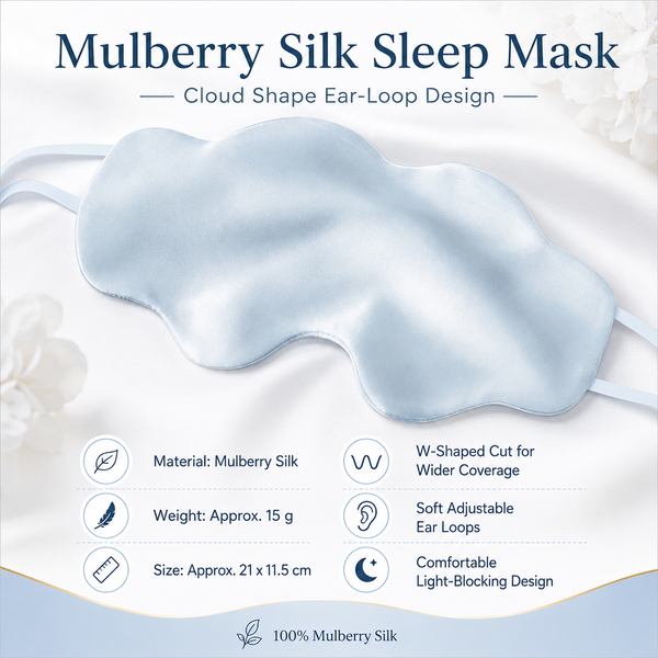 Blue Mulberry Silk Sleep Eye Mask