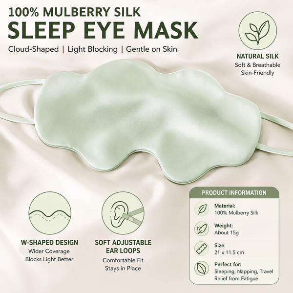 Green Mulberry Silk Sleep Eye Mask