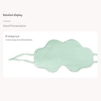 Green Mulberry Silk Sleep Eye Mask - Cloud Shaped Blackout Blindfold with Adjustable Strap, Lightweight Travel and Nap Essential for Sensitive Skin