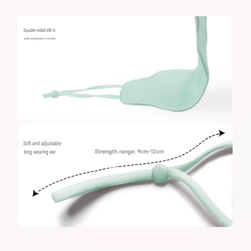 Black Mulberry Silk Sleep Eye Mask - Cloud Shaped Blackout Blindfold with Adjustable Strap, Lightweight Travel and Nap Essential for Sensitive Skin