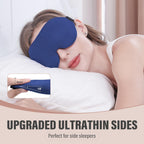 Black 3D Contoured Sleep Eye Mask - 360 Degree Blackout Blindfold with Adjustable Strap and Nose Wing Design for Side Sleepers, Travel and Nap