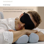 Blue 3D Contoured Sleep Eye Mask - 360 Degree Blackout Blindfold with Adjustable Strap and Nose Wing Design for Side Sleepers, Travel and Nap