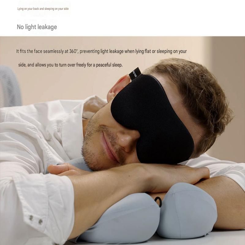 Purple 3D Contoured Sleep Eye Mask - 360 Degree Blackout Blindfold with Adjustable Strap and Nose Wing Design for Side Sleepers, Travel and Nap