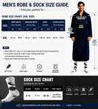 Grey Men's Winter Lounge Bundle Set - Flannel Shawl Collar Robe(XXL Size) with 2x White Thick Mid Calf Demon Pattern Socks, Warm Plush Homewear Set, Soft Cozy Sleepwear and Indoor Loungewear Gift for Men