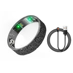 Smart Ring Size 10 (Black) – Frosted Black Wellness Tracker with Heart Rate, Blood Oxygen, Sleep, Steps and Mood Monitoring, IP68 Waterproof USB Magnetic Charging Ring