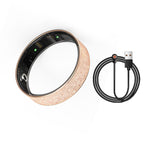 Smart Ring Size 12 (Rose Gold) – Frosted Rose Gold Wellness Tracker with Heart Rate, Blood Oxygen, Sleep, Steps and Mood Monitoring, IP68 Waterproof USB Magnetic Charging Ring