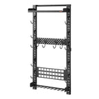 Gun Rack Wall Mount, Heavy Duty Steel, Indoor Rifle Shotgun Rack with Magazine Holder, MOLLE Panel, Gun Accessories Display Storage Holder, Hold Up to 5 Rifles or Shotguns, for Tactical Gear