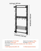 Gun Rack Wall Mount, Heavy Duty Steel, Indoor Rifle Shotgun Rack with Magazine Holder, MOLLE Panel, Gun Accessories Display Storage Holder, Hold Up to 5 Rifles or Shotguns, for Tactical Gear
