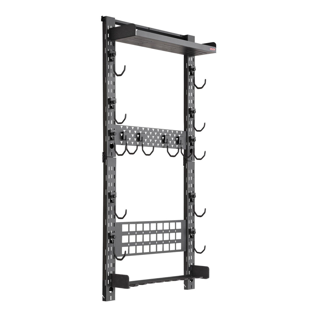 Gun Rack Wall Mount, Heavy Duty Steel, Indoor Rifle Shotgun Rack with Magazine Holder, MOLLE Panel, Gun Accessories Display Storage Holder, Hold Up to 5 Rifles or Shotguns, for Tactical Gear
