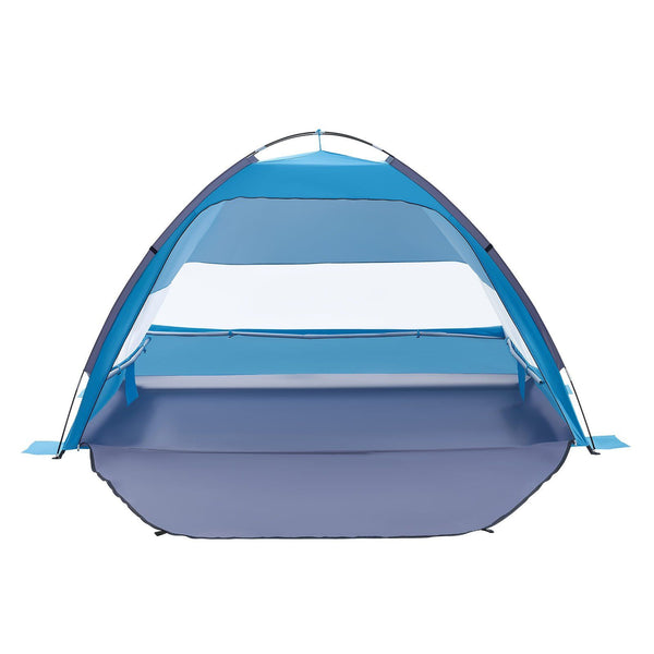 Beach Tent Sun Shelter for 4 Person, UPF 50+ Protection, Portable Sun Shade Canopy with Carrying Bag & Sand Pockets, Lightweight and Easy Setup Beach Umbrella for Camping Fishing Outdoor Picnic