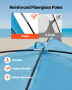 Beach Tent Sun Shelter for 6 Person, UPF 50+ Protection, Portable Sun Shade Canopy with Carrying Bag & Sand Pockets, Lightweight and Easy Setup Beach Umbrella for Camping Fishing Outdoor Picnic