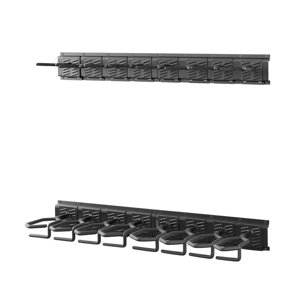 Indoor Gun Rack, Heavy Duty Steel, Wall Mount Rifle and Shotgun Rack, 8 Slots for Long Guns, Gun Display Rifle Storage Holder with Screws, for Home Garage Office Retail Shop Hunting Cabin Wall