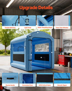 Inflatable Paint Booth, 3 x 2.5 x 2.5 m, Inflatable Spray Booth with 550W Powerful Blower and Air Filter System, Round Roof with Light Hook, for Painting Bicycle, Motorcycle, and Furniture