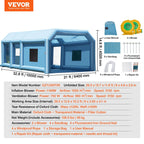 Inflatable Paint Booth, 32.8 x 21 x 14.8 ft Inflatable Spray Booth, with 1100W+750W Powerful Blowers and Air Filter System, Portable Car Paint Booth for Large Truck, Large Van, Large Machinery