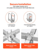 Boat Trailer Guide, 1175mm with LED Light Trailer Guide Poles, 2PCS High-Hardness Steel Guide-Ons, Wide Adjustable Trailers Guides with PVC Pipes, for Ski Boat, Fishing Boat or Sailboat Trailers