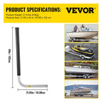 Boat Trailer Guide-ons, 40\", 2PCS Rustproof Galvanized Steel Trailer Guide ons, Trailer Guides with Black PVC Pipes, Mounting Parts Included, for Ski Boat, Fishing Boat or Sailboat Trailer