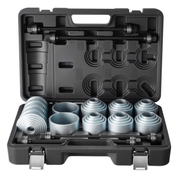 Pull and Press Sleeve Kit, 36 PCS, Steel Bush Removal Insertion Sleeve Tools with Carrying Case, Compatible with LCV and HGV Engines, for Removing and Installing Bushings, Bearings, and Seals