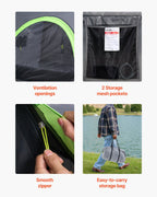 Pickup Truck Tent, Fit 6.4-6.7 ft Truck Tents for Camping, Waterproof PU2000 2-3 Person Sleeping Truck Bed Tent with Double Layer Design Windows, Sturdy Truck Bed Camper Shell with Storage Bag