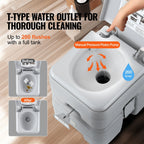 Portable Toilet for Camping, Porta Potty with Carry Bag, 5.3 Gal Waste Tank & 3.2 Gal Flush Tank, Push-Button Pressurized Flush Commode, Leak-proof and Odourless Travel Toilet for Camping Car