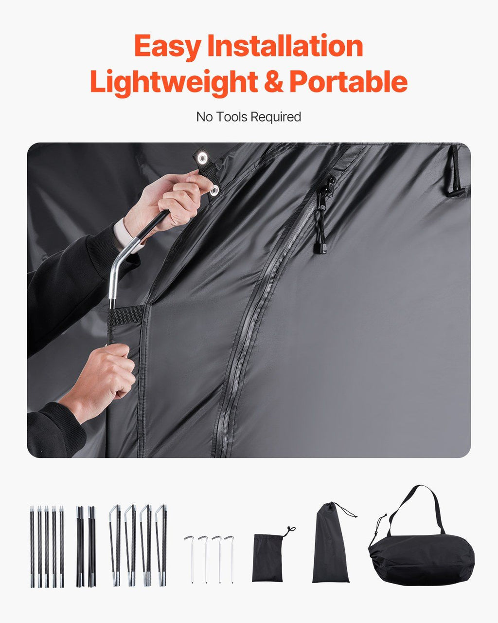 Bike Storage Tent, 3 to 4 Bikes, Outdoor Spacious Bike Storage Tent with Ventilated Window, Waterproof Easy-to-Install Bike Tent with High Strength Fiberglass & Dual Zippers, Fit for Bicycle