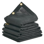 Dump Truck Mesh Tarp, 6 x 14 ft, PVC Coated Black Heavy Duty Cover with 5.5" 18oz Double Pocket, Brass Grommets, Reinforced Double Needle Stitch Webbing Fits Manual or Electric Dump Truck System