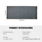 Dump Truck Mesh Tarp, 7 x 14 ft, PVC Coated Black Heavy Duty Cover with 5.5" 18oz Double Pocket, Brass Grommets, Reinforced Double Needle Stitch Webbing Fits Manual or Electric Dump Truck System